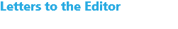 Letters to the Editor
